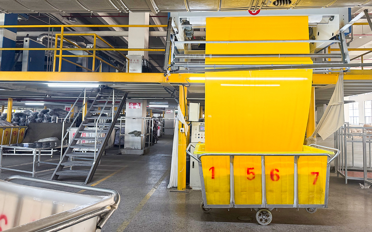 Imported circular knitting machines used for producing high-performance apparel fabrics at lanfex