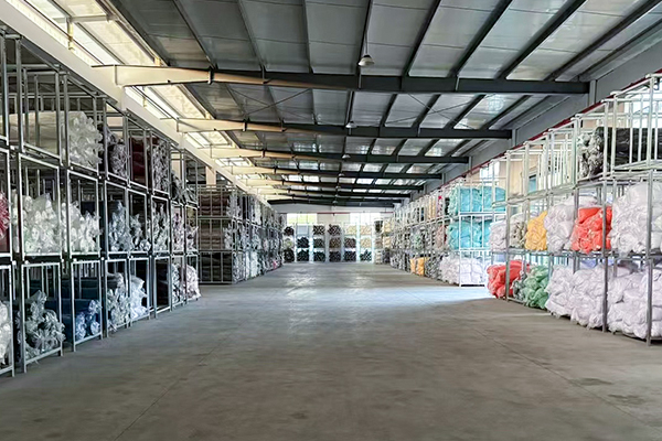Knitting workshop equipped with advanced circular knitting machines at lanfex textile factory
