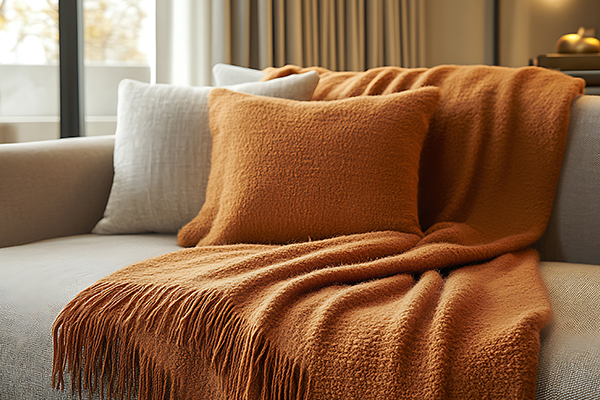 Home textile fabrics for blankets, cushions, sofa covers and curtains